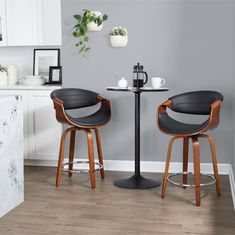 Carson Carrington Kanteborg 24" Fixed-Height Counter Stool with Round Footrest (Set of 2)