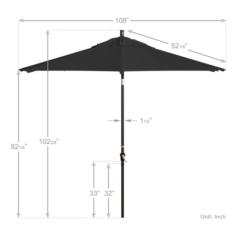 California Umbrella 9' Rd Alum Crank Open Auto Tlit Patio Umbrella