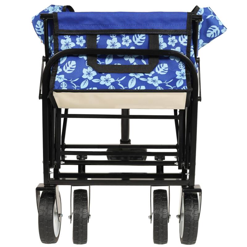 Colorful Collapsible Utility Wagon Cart with Strapping System - 225 lb Capacity
