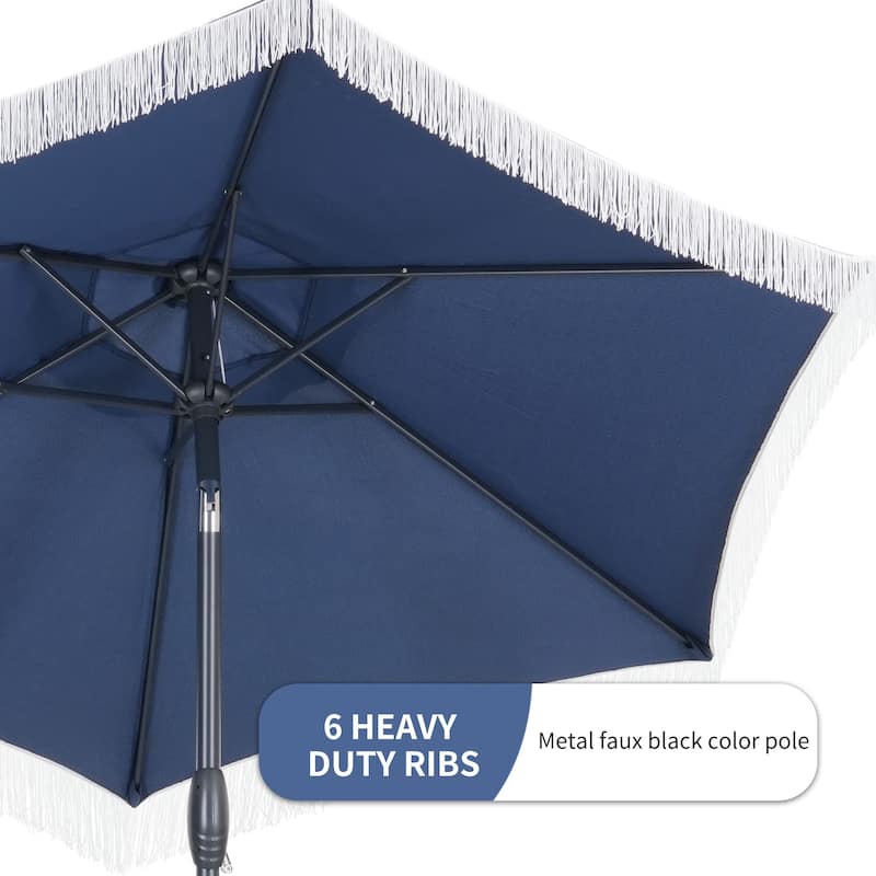 Autlaycil 7.5FT Solar Patio Umbrella with Base and Tilt,Crank