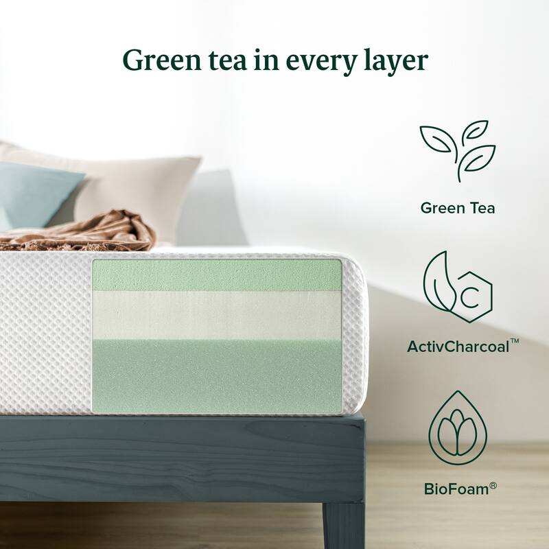 Priage by ZINUS 10 Inch Green Tea Fresca® Memory Foam Mattress