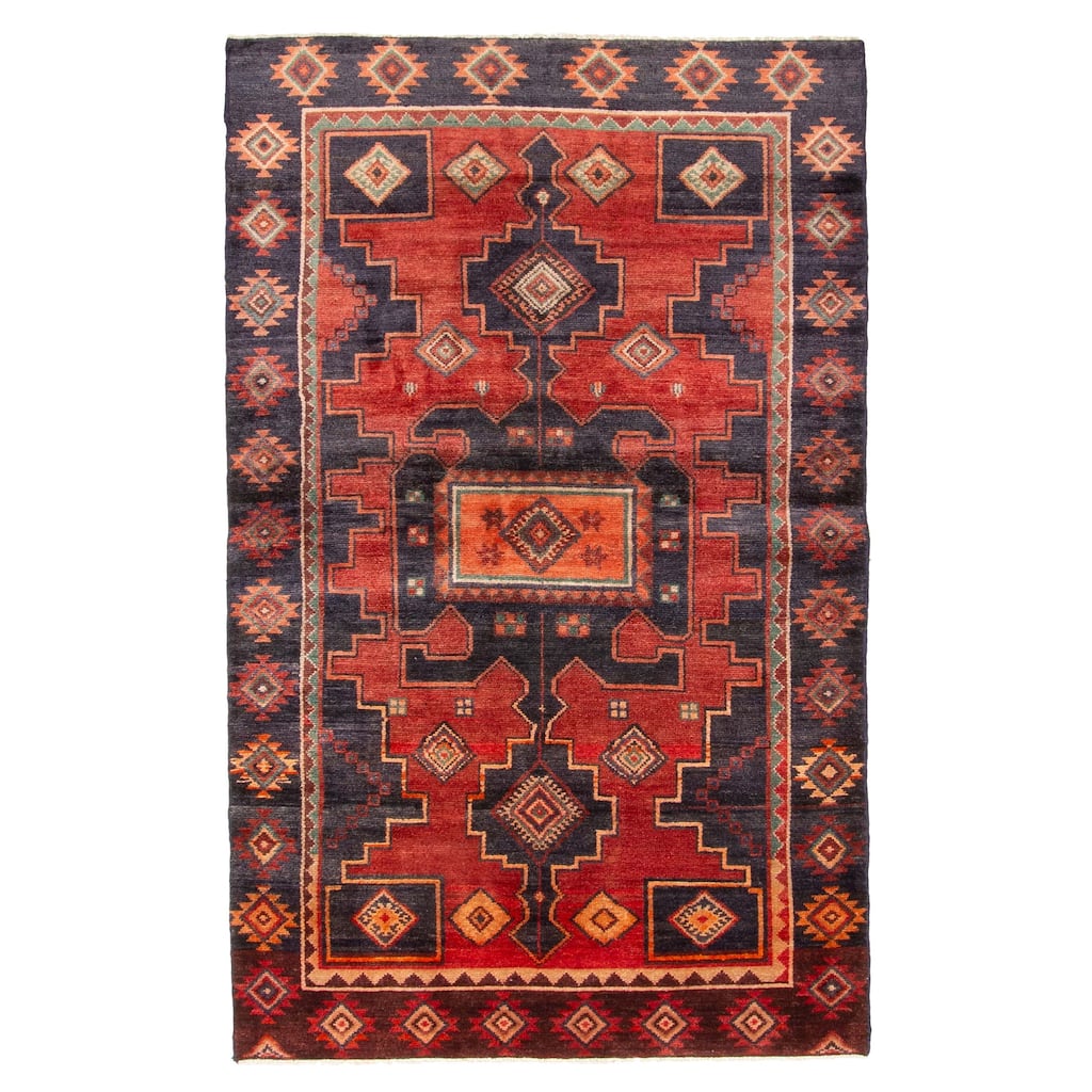 ECARPETGALLERY Hand-knotted Konya Anatolian Dark Red Wool Rug - 4'2 x 6'9