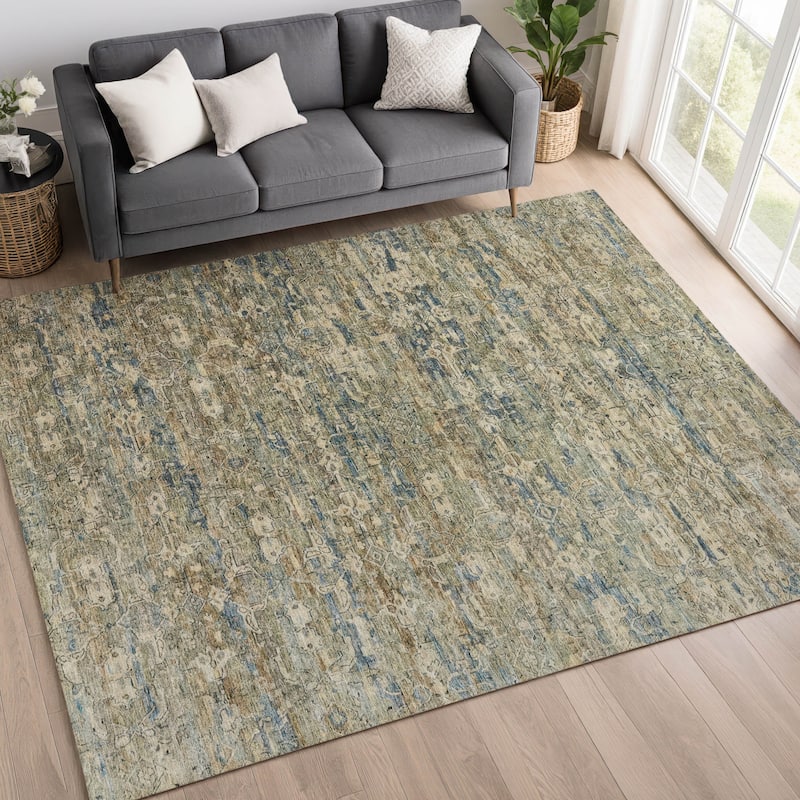 Machine Washable Indoor/ Outdoor Traditional Harmony Chantille Rug