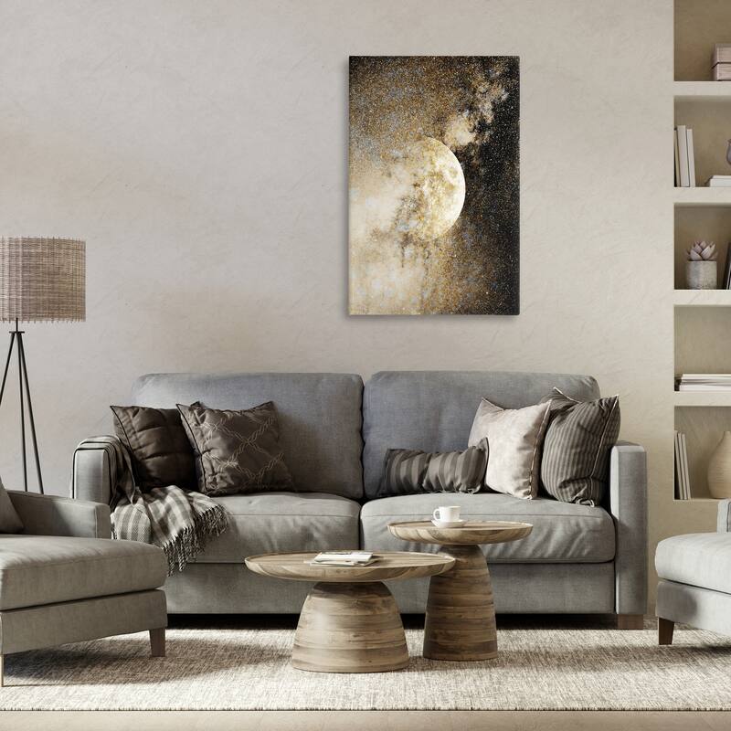 Stupell Starry Nebula Full Moon Canvas Wall Art Design By Gemma Bardot