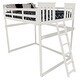 preview thumbnail 8 of 15, Pine Full Mission Loft Bed with End Ladder White