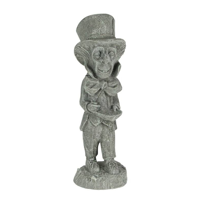 Alice In Wonderland White & Mad Hatter Cement Statue (Set Of 3) - 19.75 X 6 X 7 inches