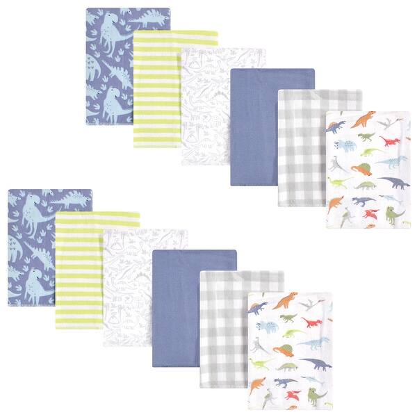 slide 1 of 1, Hudson Baby Infant Boy Cotton Flannel Burp Cloths Bundle, Dino, One Size - Dino - One Size One Size - Dino