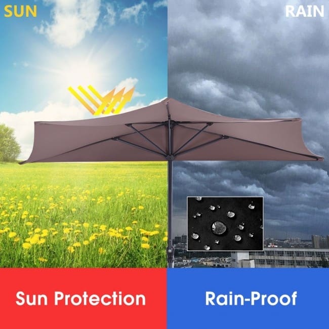 9' Half Round Patio Umbrella Sunshade