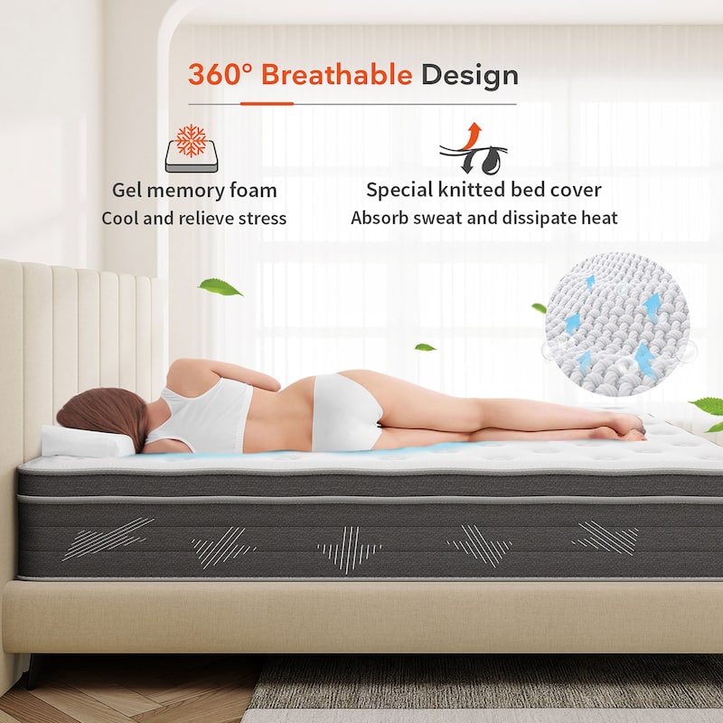 Sweetnight 10 inch Pocket Spring Hybrid Mattress in a Box