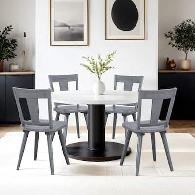 Vintage Panel Back Wooden Dining Chairs