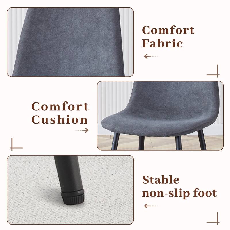 5-Piece Rectangular Dining Table Set, Kitchen Dining Table Set for 4 with 4 Linen Dining Chairs for Dining Room