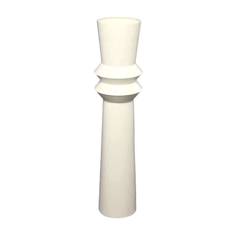 The Novogratz Cream Metal Tall Art Deco Fluted Floor Vase
