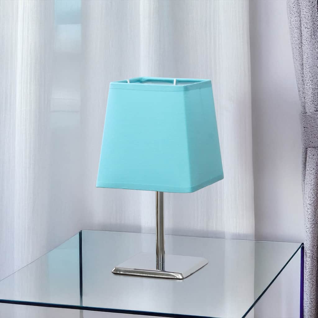 Metal Table Lamp with Geometric Shade - 9.5" - Aqua Blue