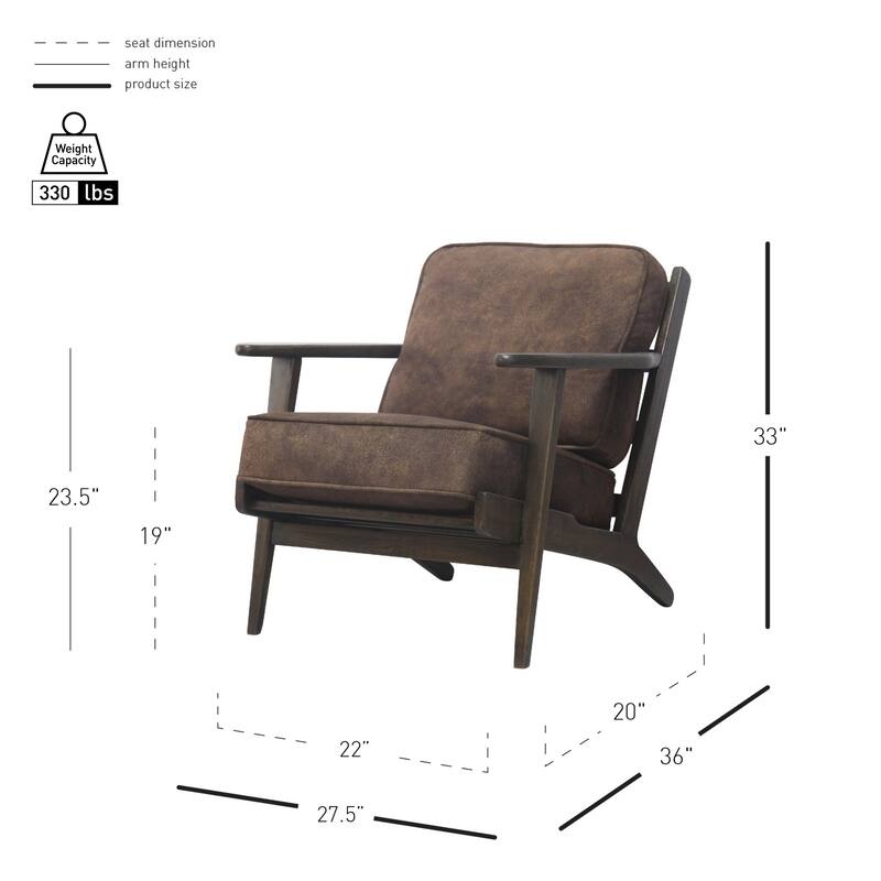 NPD Furniture Albert Solid Wood Frame Accent Chair