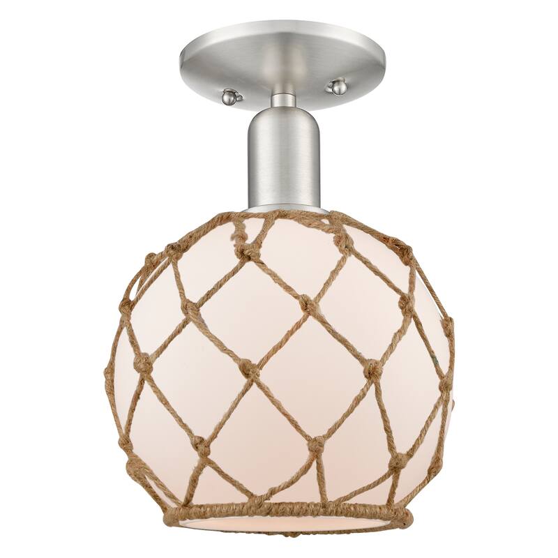 Innovations Lighting Endless Possibilities Arcadia - Farmhouse Rope - 1 Light 8" Semi-Flush Mount