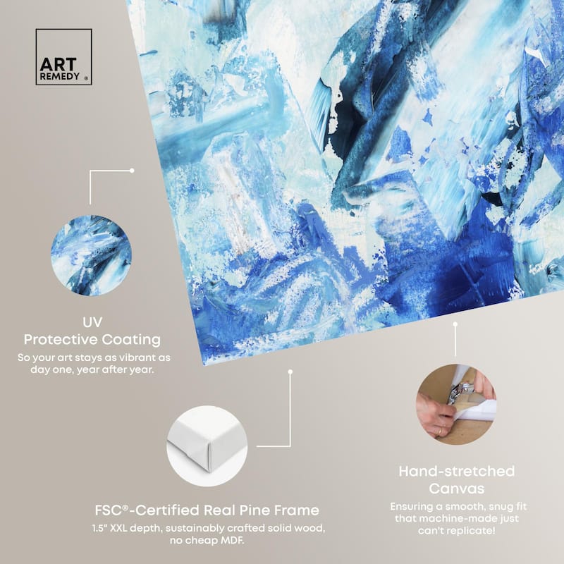 Impasto Blues Canvas by Art Remedy, Gallery Wrapped