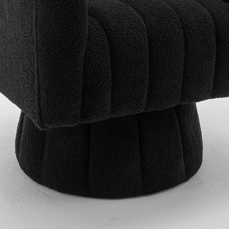 SEYNAR Modern Glam Velvet Upholstered Round Swivel Accent Barrel Chair