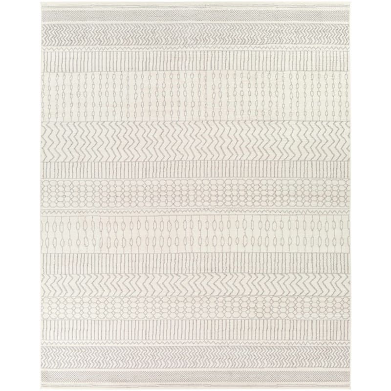 Hauteloom Lascassas Living Room, Bedroom Area Rug - Medium Gray, Charcoal, Off White - 5' x 7' - 7'10" x 10' - Medium Gray, Charcoal, Off White / Lascassas