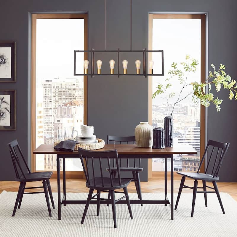 Black or Gold Farmhouse Rustic Kitchen Island Pendant Chandelier for Dining Room
