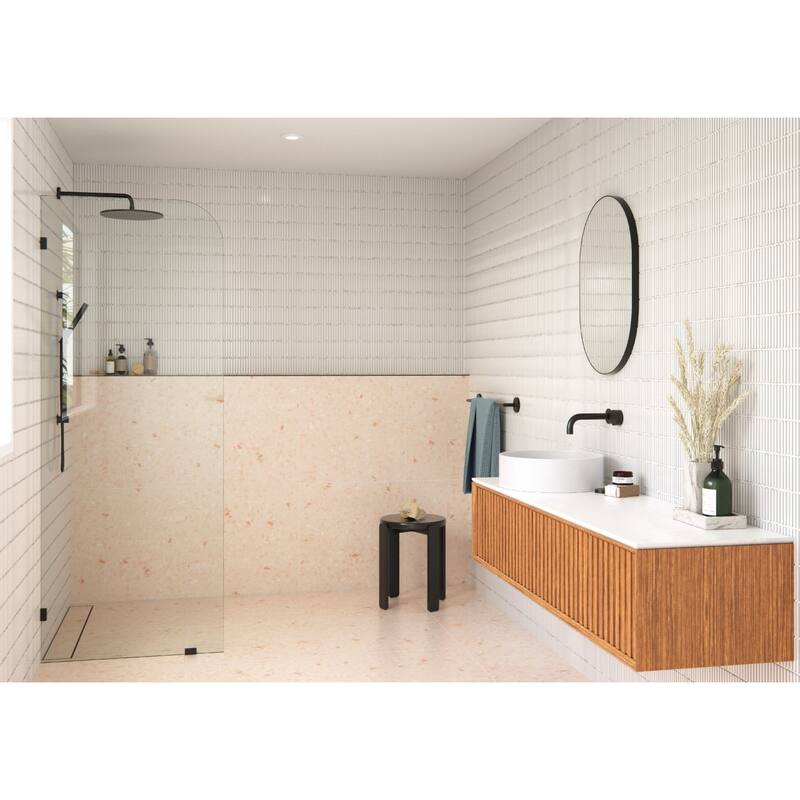 Glass Warehouse GW-F-RAD-30 Solaris 78" High x 30" Wide Shower Screen - Matte Black