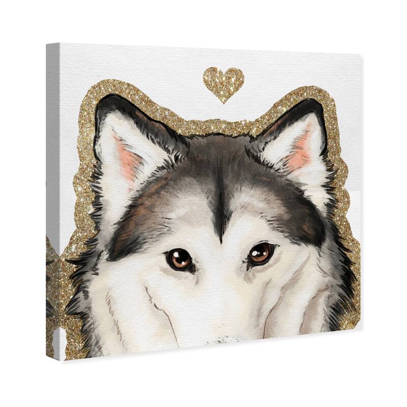 Wynwood Studio Canvas Fashion and Glam Husky Eyes Gold and Metallic Gold Glam Wall Art Canvas Print