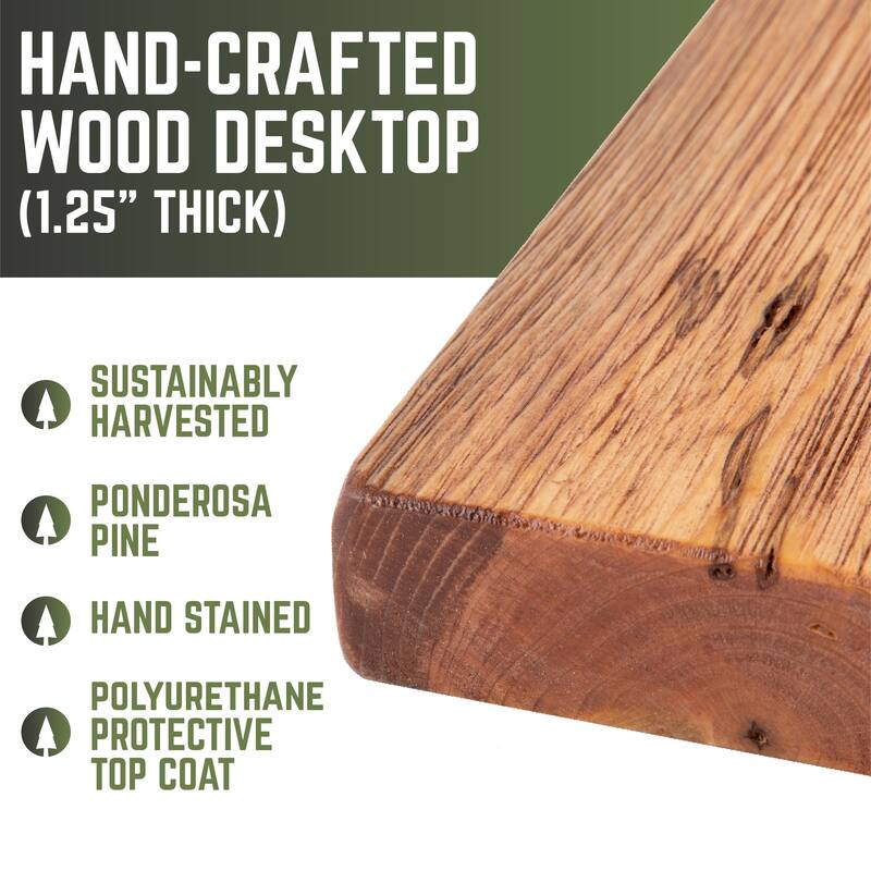 PIPE DECOR Solid Reclaimed Wood Desk with Authentic Industrial Pipe Legs