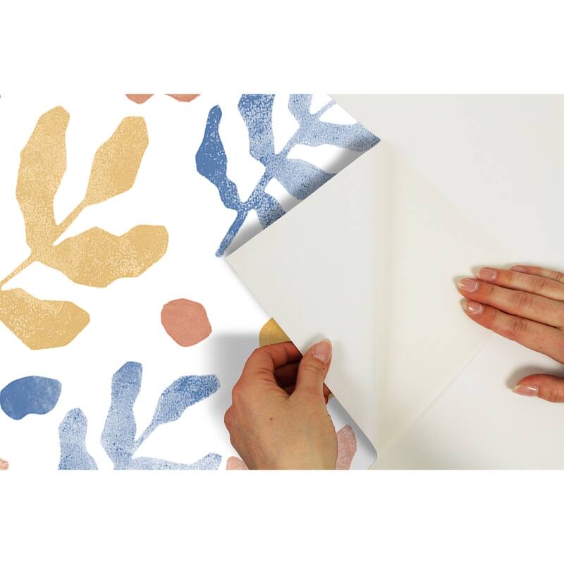 NuWallpaper Blue & Orange Mira Peel & Stick Wallpaper - 216in x 20.5in x 0.025in