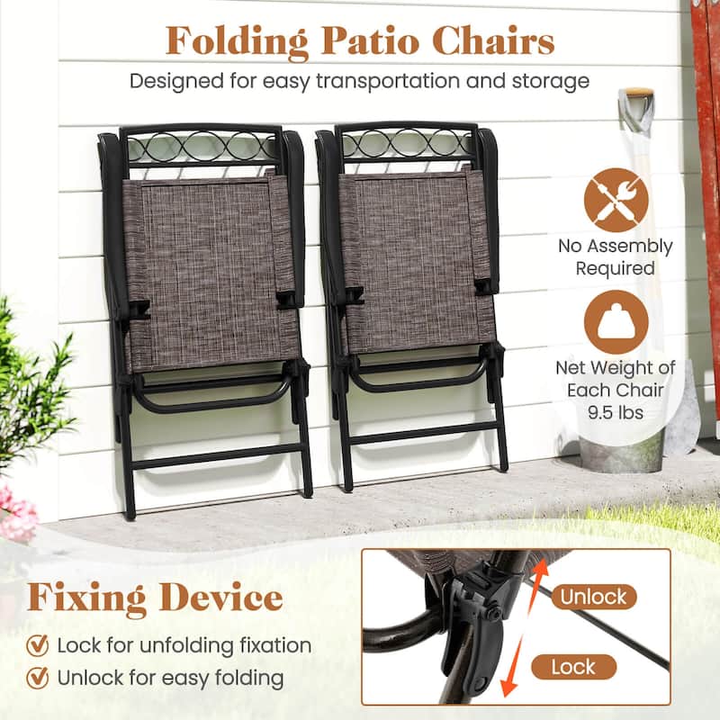 Costway 3 PCS Outdoor Bistro Dining Furniture Set with 1.57" Umbrella - See Details