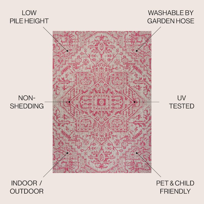 JONATHAN Y Charleston Medallion Indoor/Outdoor Area Rug