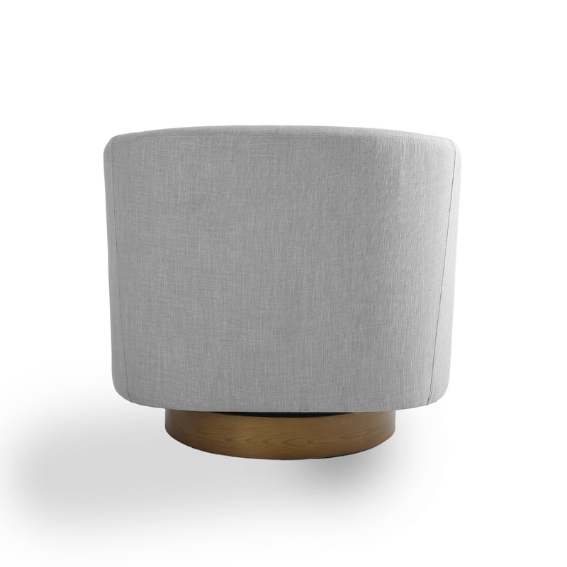 Faux Leather Wide Seat Swivel Barrel Chair