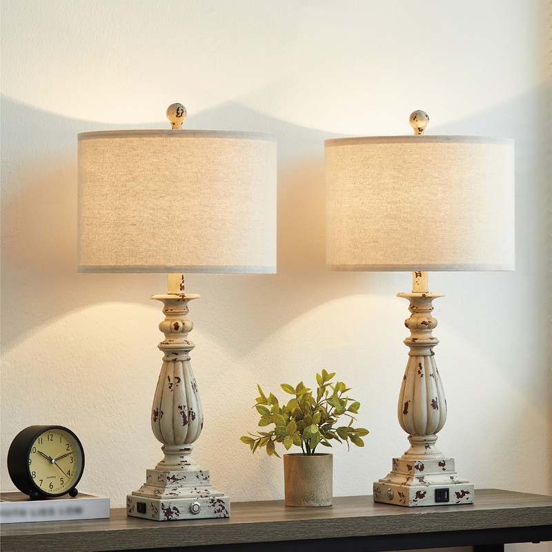 Farmhouse table lamps set of 2 discount