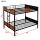 preview thumbnail 3 of 7, Modern Full-over-Full Bunk Bed with Safety Rail and Ladder, Steel Bed Frame Built-in Ladder for Bedroom, Black