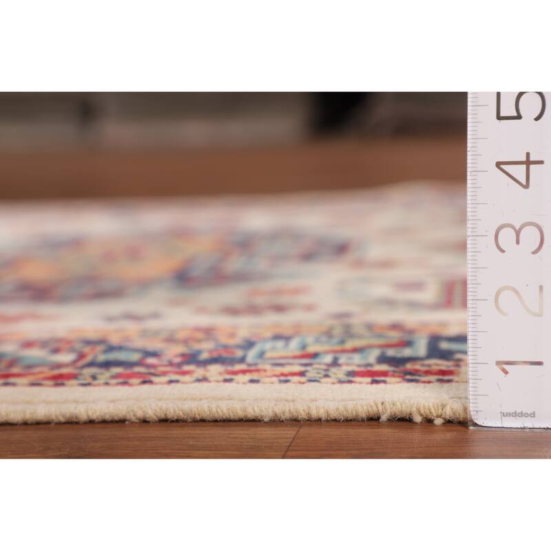 Kazak Area Rug Hand-Knotted Oriental Wool Carpet - 3'11" x 6'0"