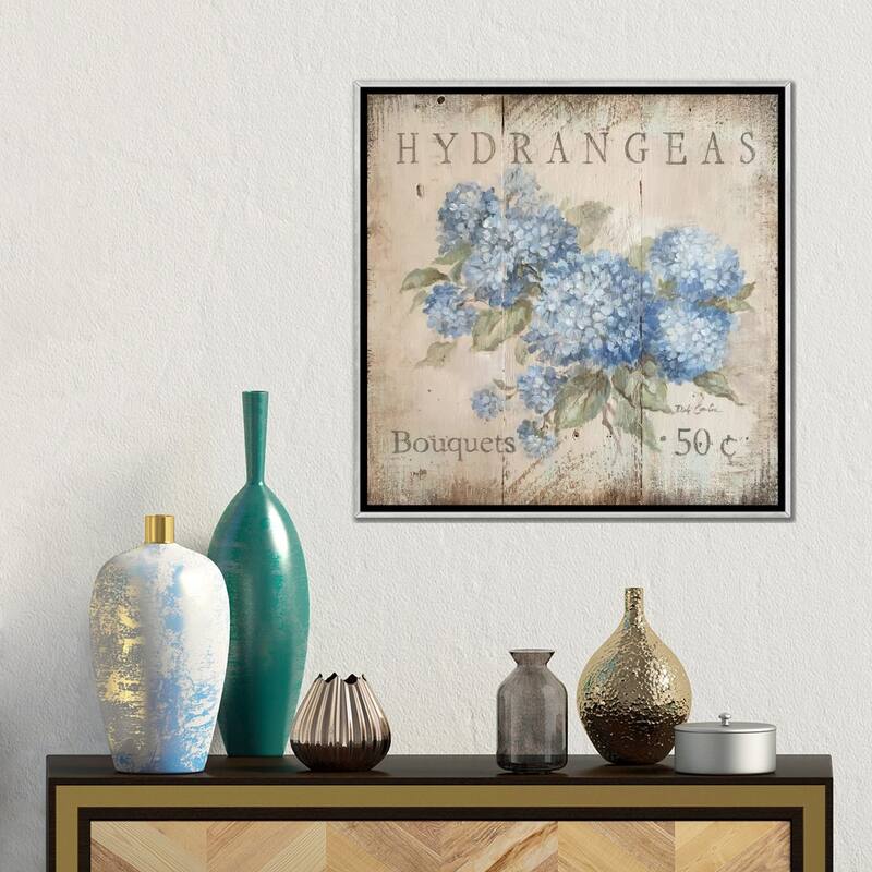 iCanvas "Hydrangeas Bouquets (50 Cents)" by Debi Coules Framed