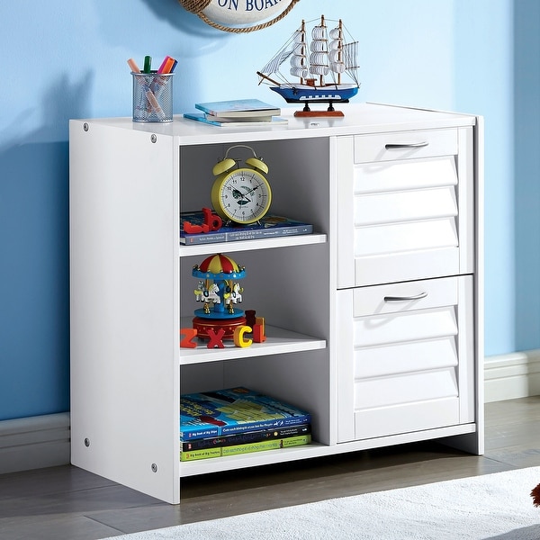 Furniture of America Sosa Transitional White Chest with Shelf