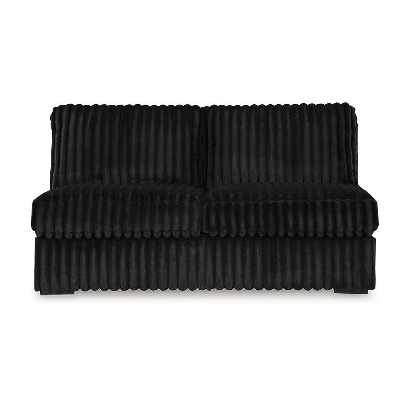 Signature Design by Ashley Midnight-Madness Black 3-Piece Sectional with Chaise - 190" W x 65" D x 40" H