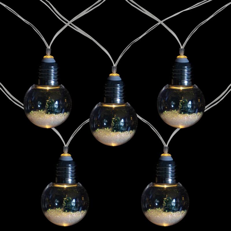 10ct Battery Operated LED Christmas Trees in Warm White Bulbs 4.25ft Clear Wire - 4.25'