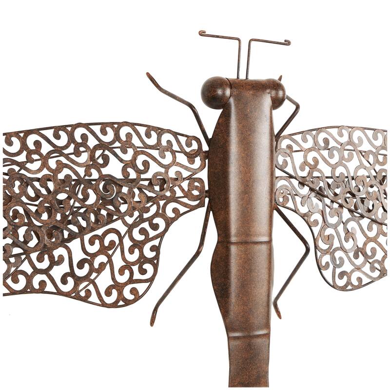 Metal Dragonfly Indoor Outdoor Home Wall Decor - Brown - Roche River Decor