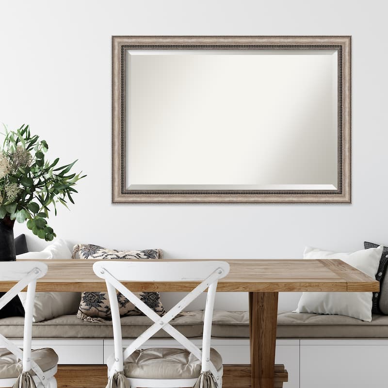 Beveled Wall Mirror - Lyla Ornate Silver Frame - Lyla Ornate Silver