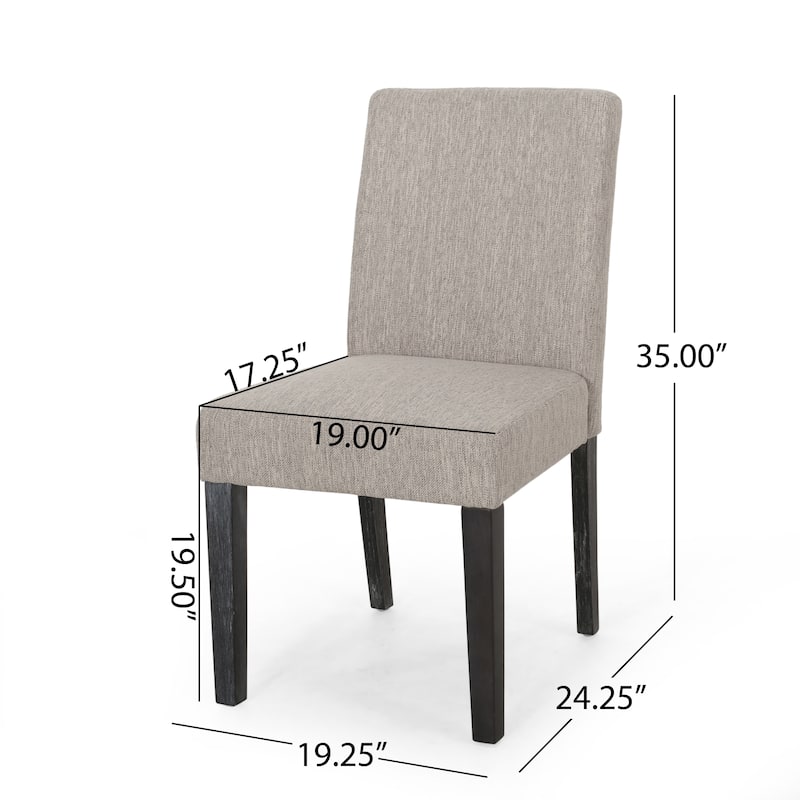 Armless Upholstered Dining Chairs Set of 2, Modern Fabric Side Chair with Tapered Legs Kitchen Dining Chairs