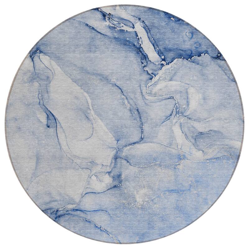 Damo Modern Art-Inspired Weather Resistant Versatile Elegance Round Outdoor Rug - 8' Round