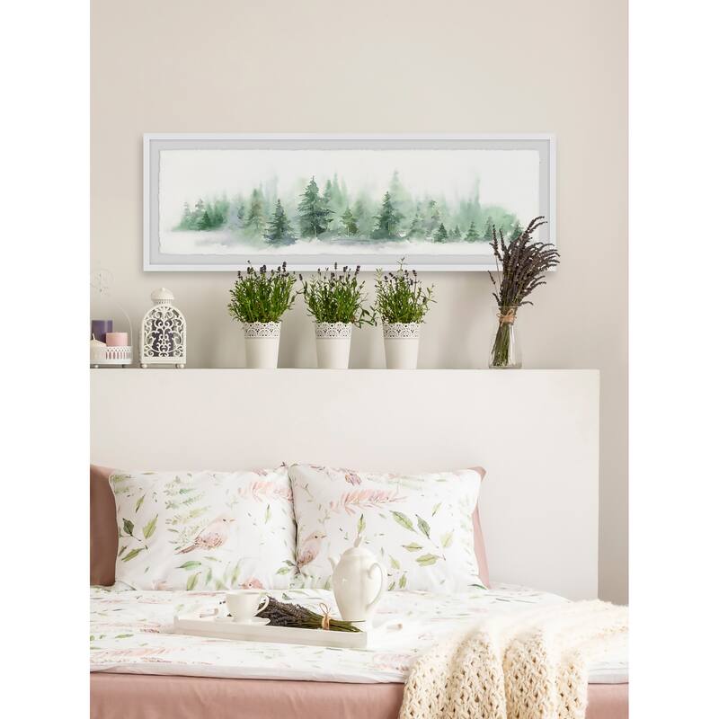 'Snow Covered Pines' Framed Painting Print