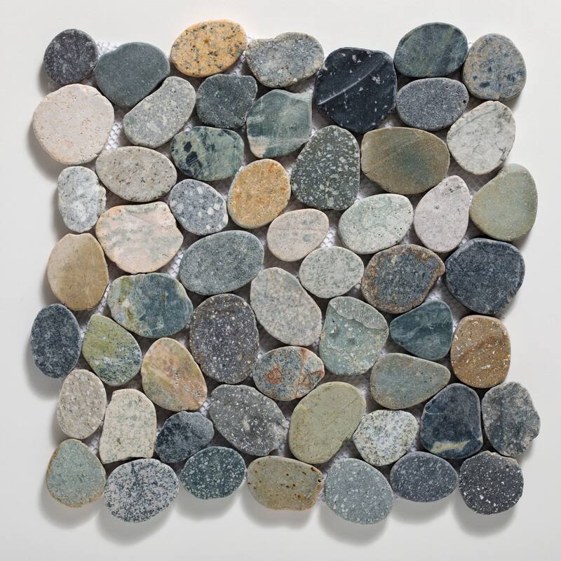 Sliced Pebble 11 in. x 11 in. Mesh-Mounted Mosaic Wall and Floor Tile