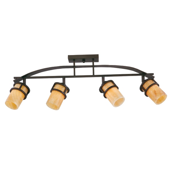 Luxury Rustic Track Lighting 14.5 H x 36 W with Craftsman Style Banded Wrought Iron Design Royal Bronze Finish 36 Bed Bath Beyond 19478210