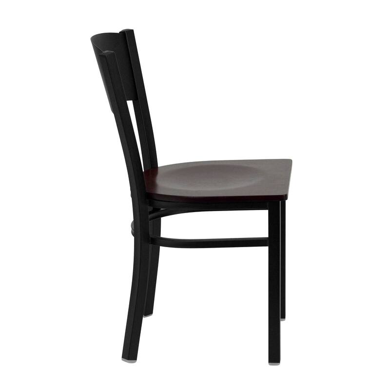 Black Circle Back Metal Restaurant Chair - 17.25"W x 20.25"D x 32.5"H