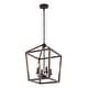 preview thumbnail 11 of 47, Oria Iron Farmhouse Industrial Lantern LED Pendant, Oil Rubbed Bronze/Faux Wood by JONATHAN Y