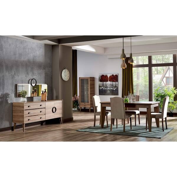 Shop Dining Room Wood Buffet Mirror Set Assembled Without Legs