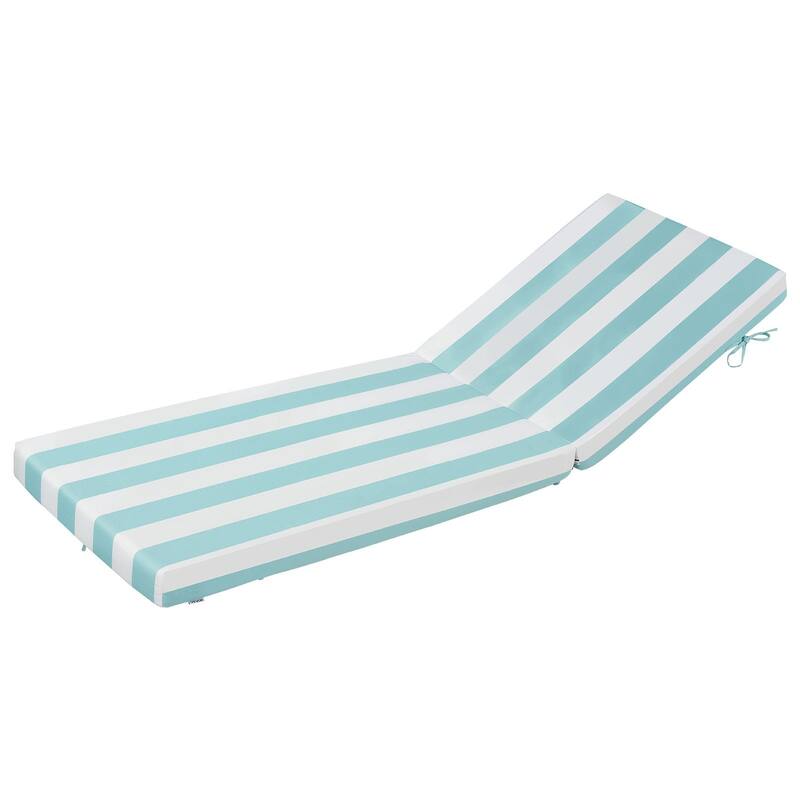 Set of 2 Outdoor Chaise Lounge Chair Cushions with Thick Foam Support Water and Fade Resistant - 80” x 26” x 3.85”