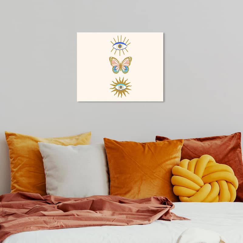 Wynwood Studio Canvas Animals Golden Vission Wings Gold and Metallic Gold Modern & Contemporary Wall Art Canvas Print - 20 x 16