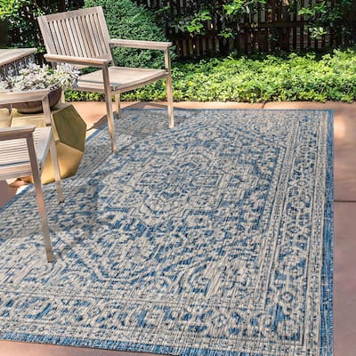 JONATHAN Y Rozetta Medallion Textured Weave Indoor/Outdoor Area Rug